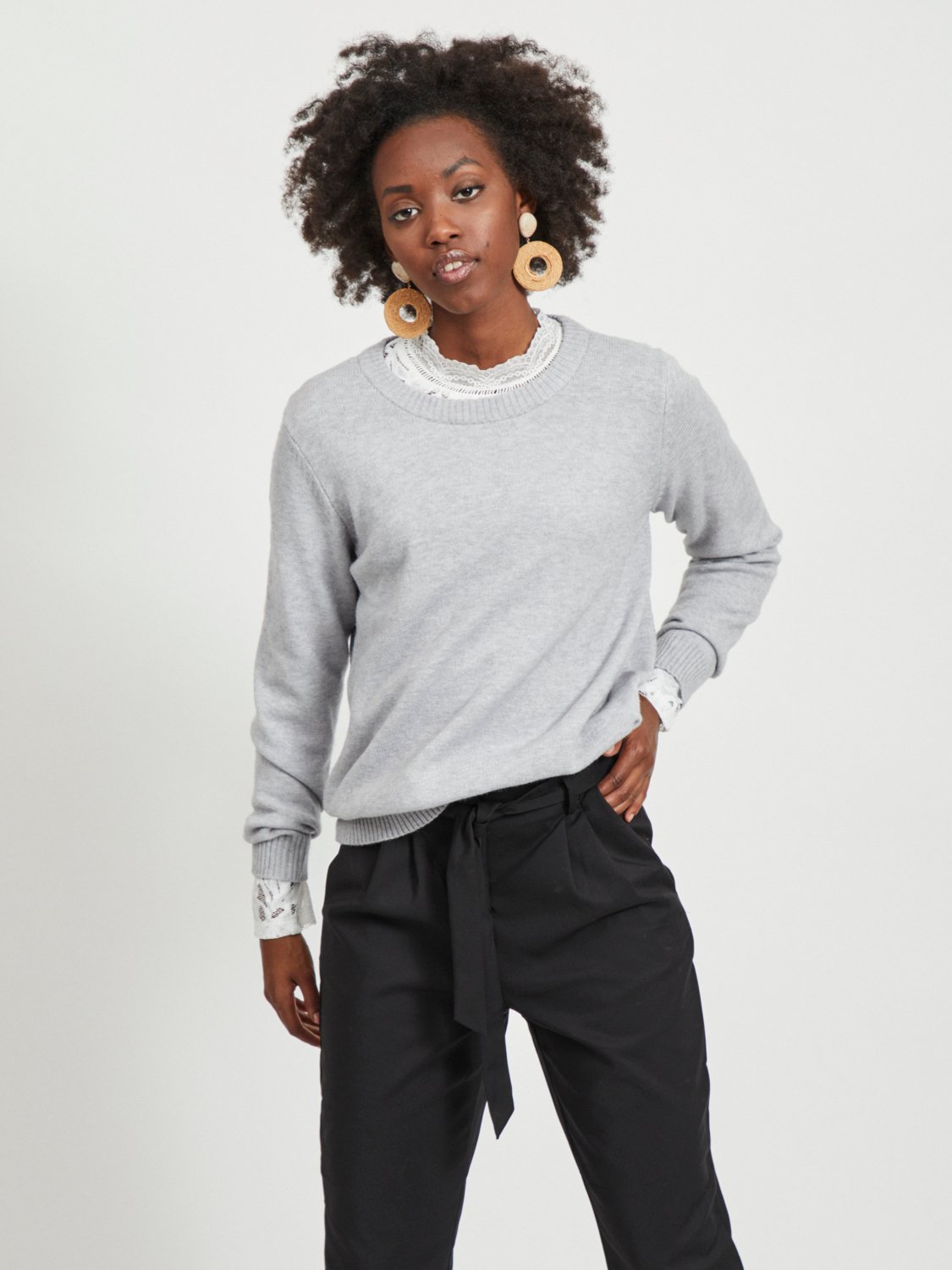 VIRIL Pullover - light grey melange - VERO MODA & VILA Bergvik